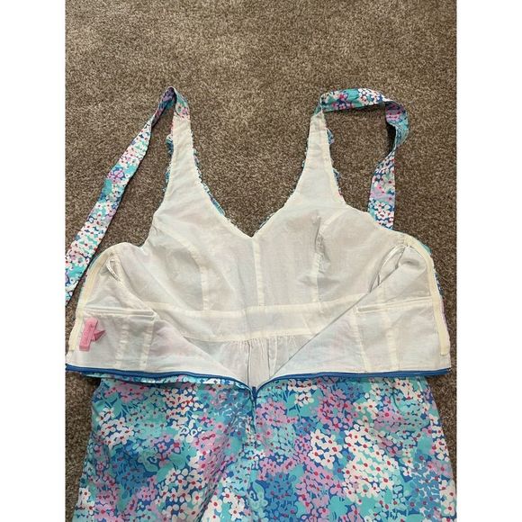 Lilly Pulitzer Dress blue/pink/white sleeveless ruffle size 10 - Picture 11 of 12